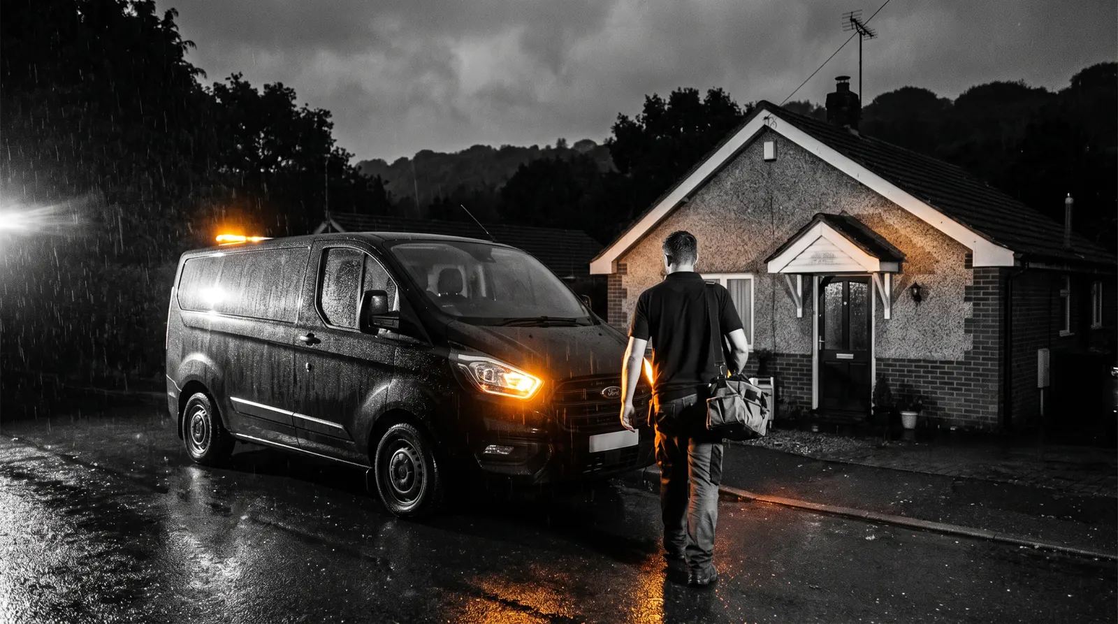 Electrician arriving at a home in West Kingsdown